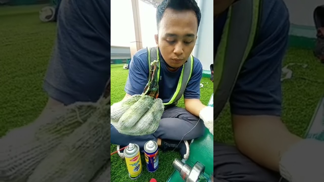 Tutorial cleaning grease pada rotor motor 3 phase...(canda jangan tegang hahaha)