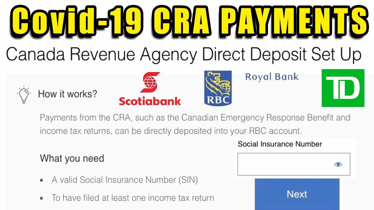 How to Set Up Bank Automatic CRA deposit for CERB