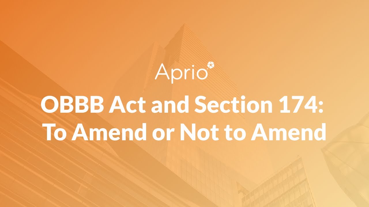 OBBB Act and Section 174: To Amend or Not to Amend