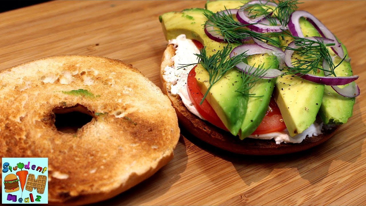 CREAM CHEESE AND AVOCADO BAGEL