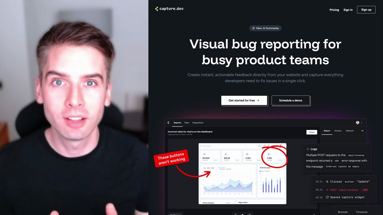 Visual feedback and bug reporting tool for any website