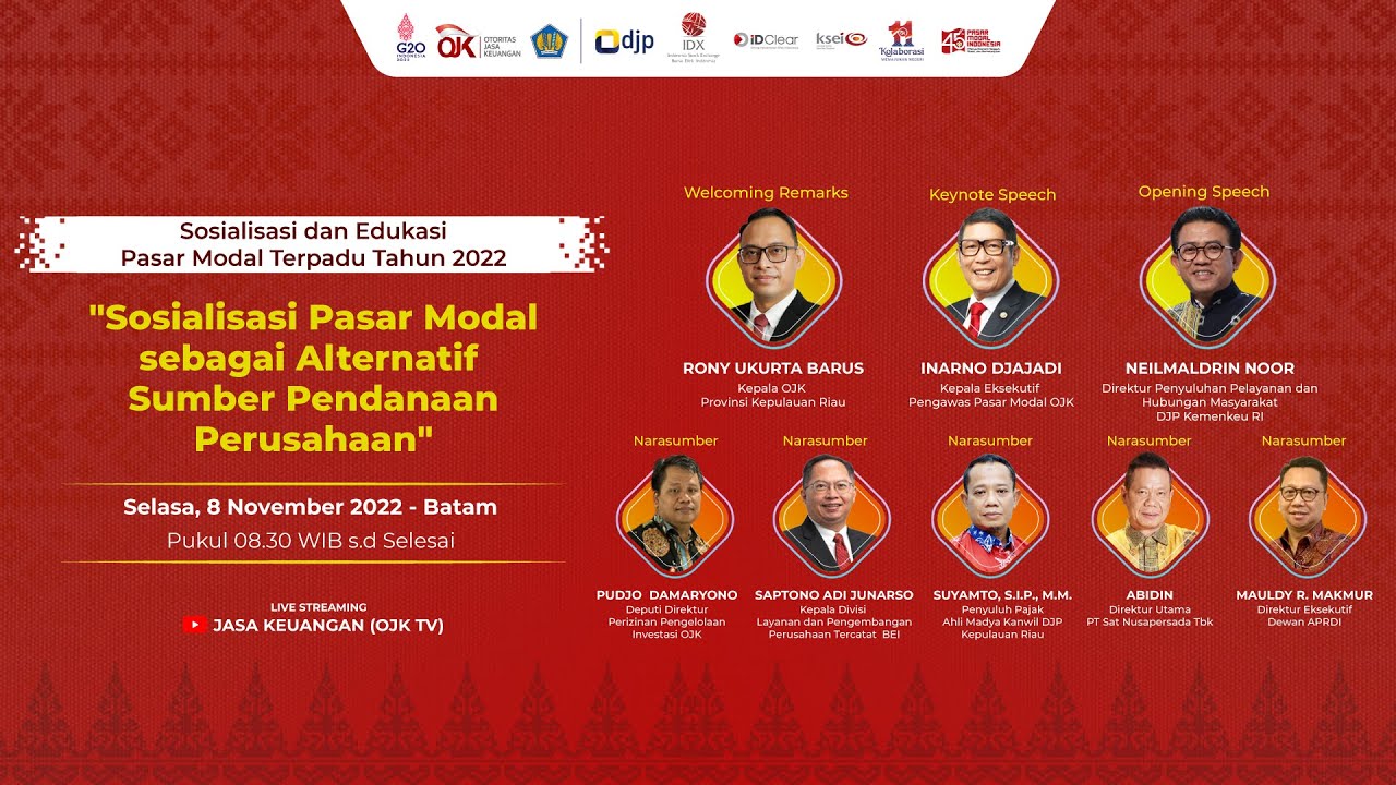 [LIVE] Sosialisasi Pasar Modal sebagai Alternatif Sumber Pendanaan Perusahaan