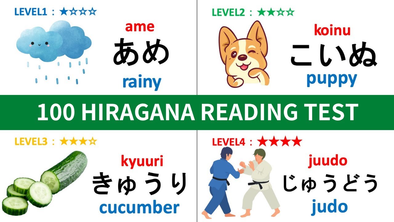 Hiragana Reading Test for Japanese beginner ひらがな practice Quiz 05