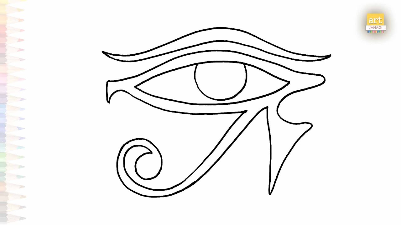 Egyptian Eye Ra Horus drawing easy | Art sketches | How to draw Egyptian Eye Ra Horus | #artjanag