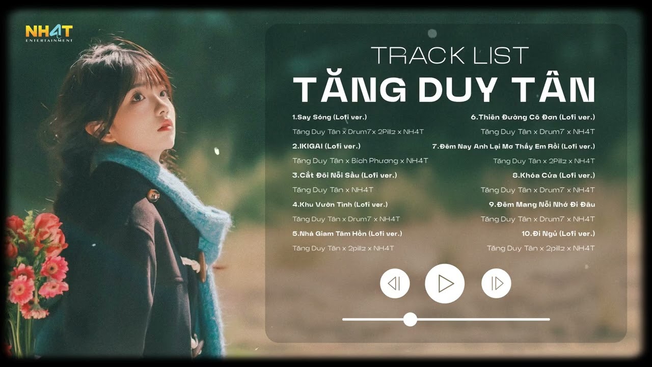 List B&agrave;i H&aacute;t Cực Hay Của Tăng Duy T&acirc;n - Say S&oacute;ng - Ikigai - Cắt Đ&ocirc;i Nỗi Sầu -  Nhạc Lofi Hot TikTok