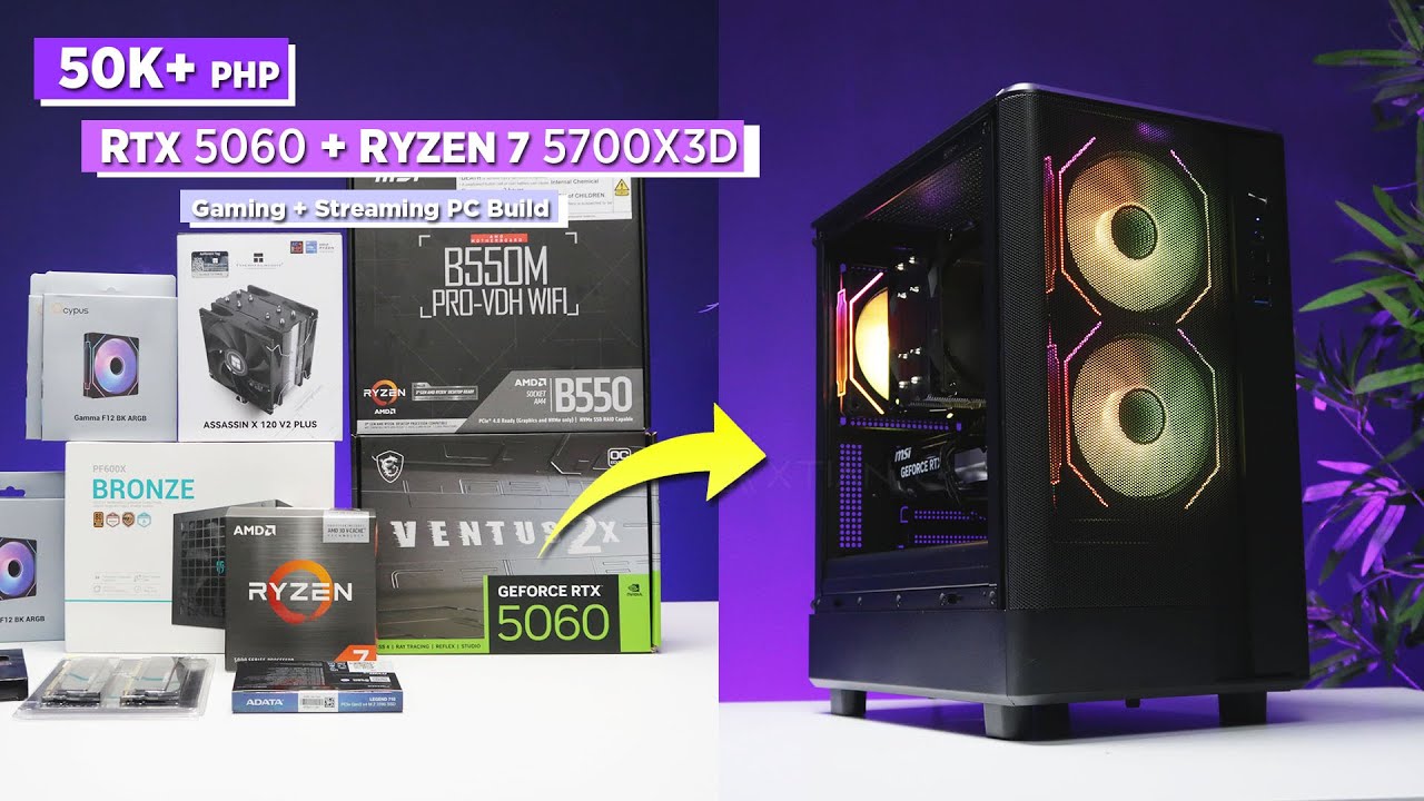 Build VLOG (POV): ₱50K+ Gaming/Streaming PC | Ryzen 7 5700X3D | RTX 5060