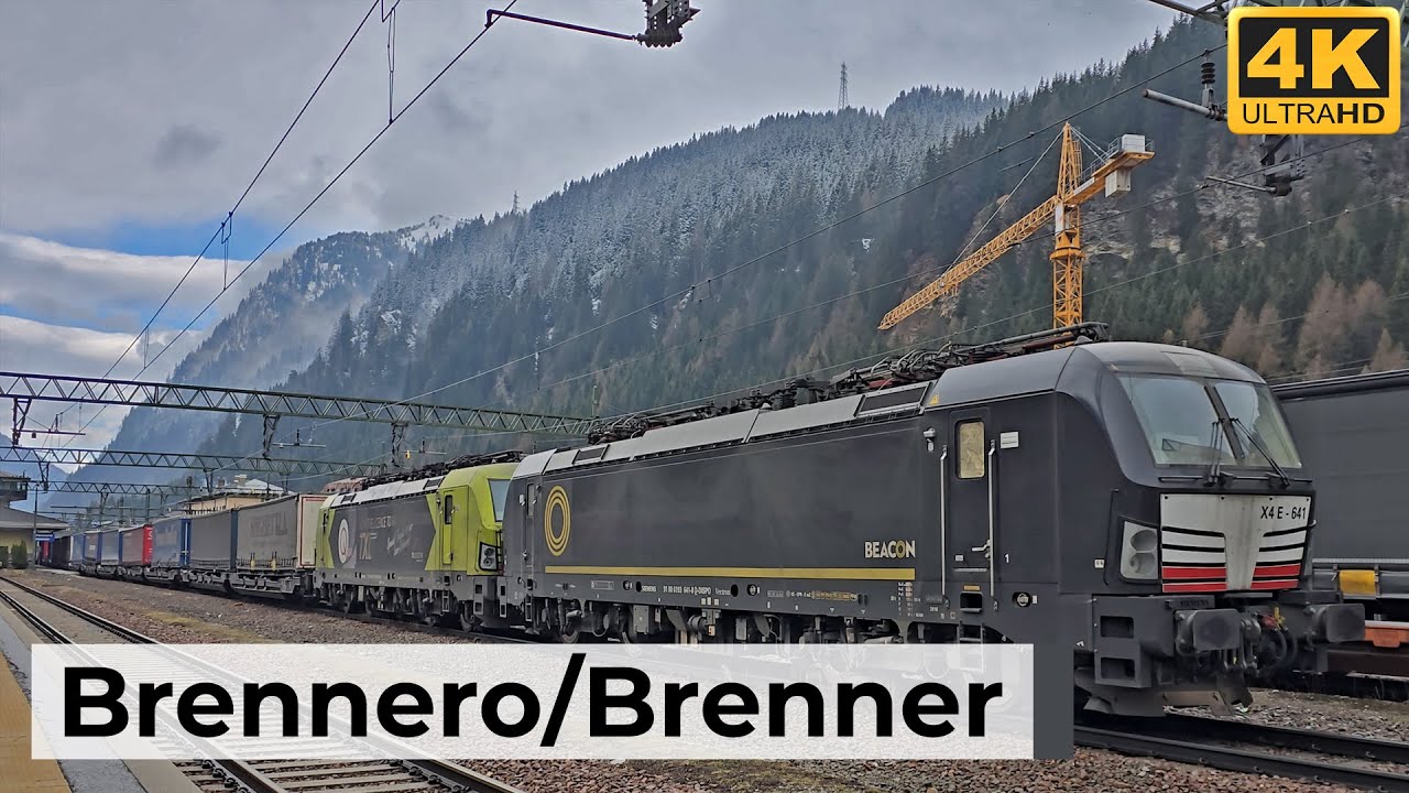 Brennero/Brenner Bahnhof - 30.03.2025: Winterlicher Zugverkehr am Alpen-Grenzbahnhof