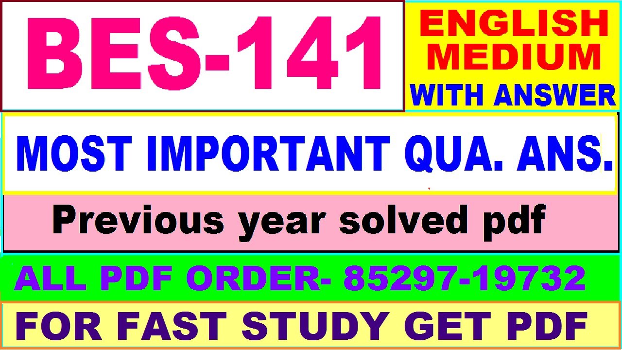 bes 141 important questions / bes 141 previous year question paper in English / bed study material