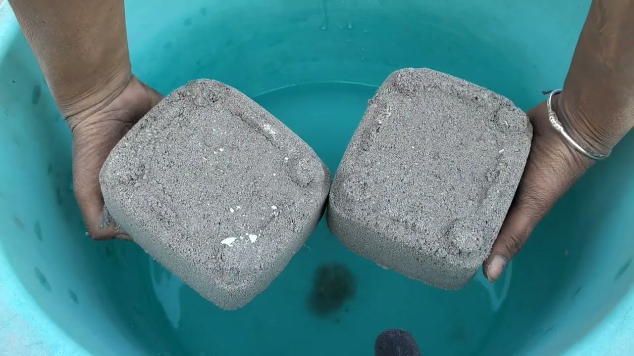 Asmr - Grainy soft sand cement dry water 💦 crumbling/ satisfying video