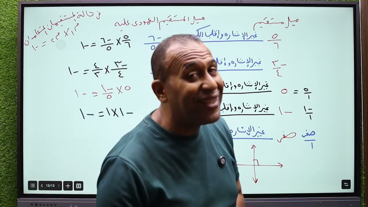 الصف الثالث الاعدادي (هندسة تحليلية ميل الخط المستقيم) ج٤