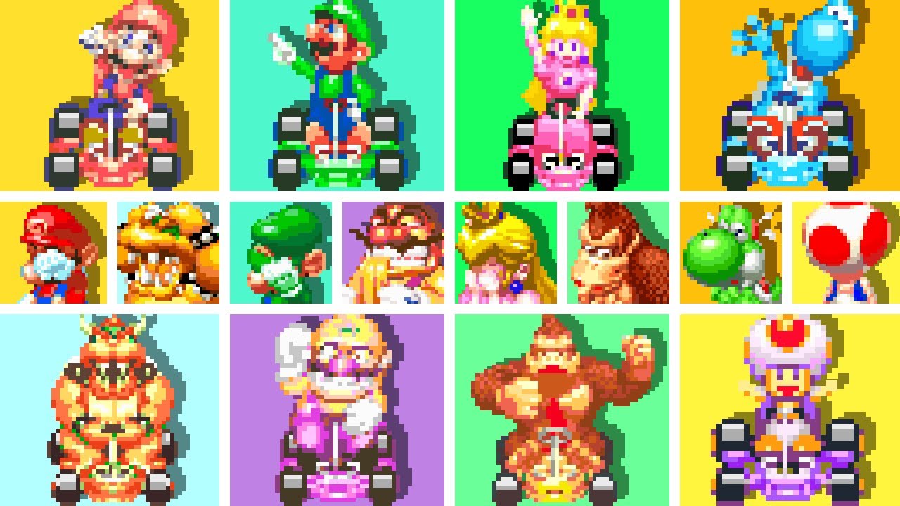 Mario Kart: Super Circuit HD - All Characters (Winning & Losing Animations)