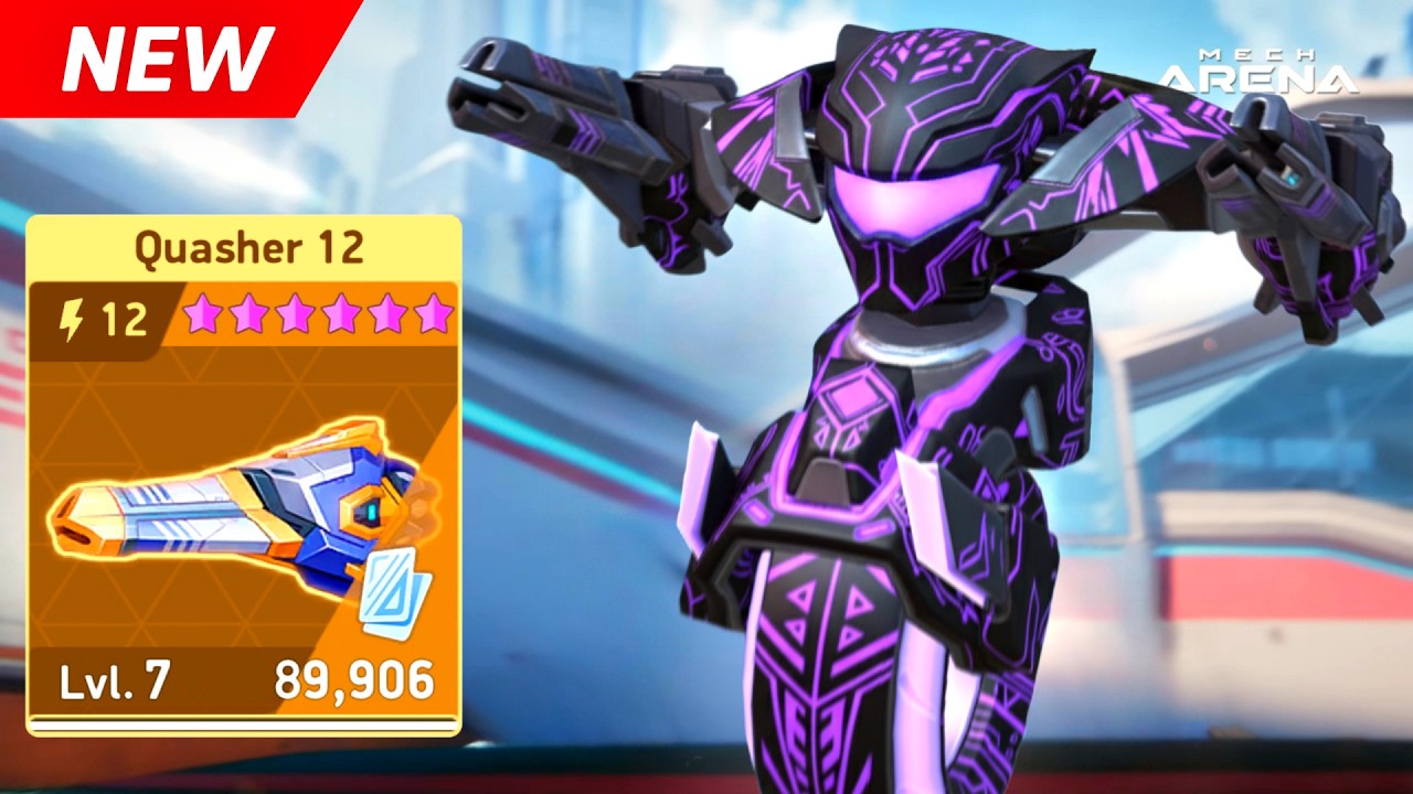New Weapon QUASHER 12 - Killshot, Surge, Eclipse, Nomad - Mech Arena