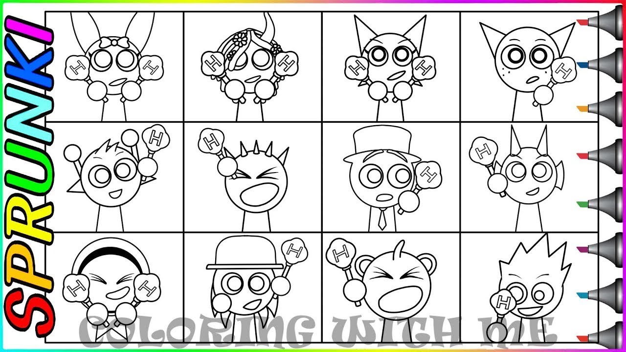 How to Draw ALL Sprunki Characters  |Pinki, Vineria, Raddy, and More | Incredibox Fan Art Time-Lapse