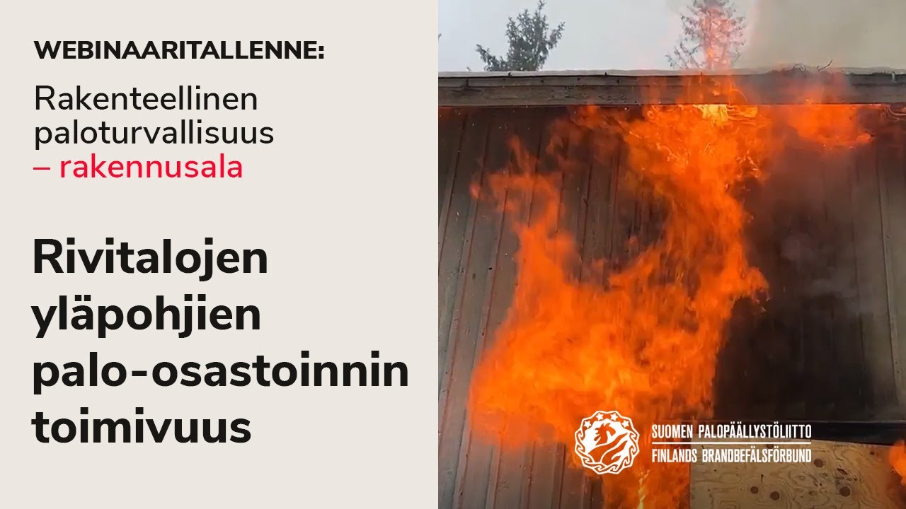 Rivitalojen yläpohjien palo-osastoinnin toimivuus – webinaaritallenne rakennusalalle 14.5.2025