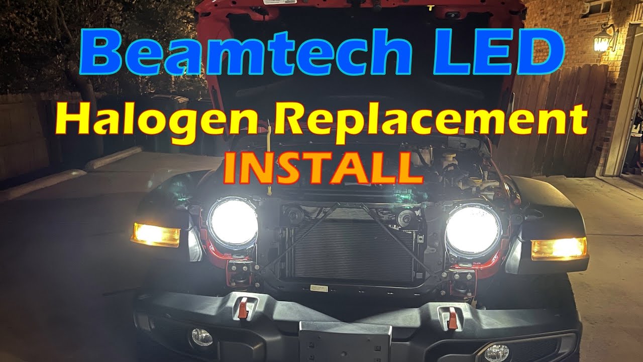 Beamtech LED Headlight Bulb - Jeep Gladiator Factory Halogen  Replacement Install