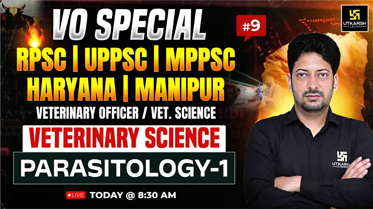 Parasitology MCQ Part 2 | Veterinary science Class 10 For RPSC / UPPSC VO Exam 2026 | Sumit Sir