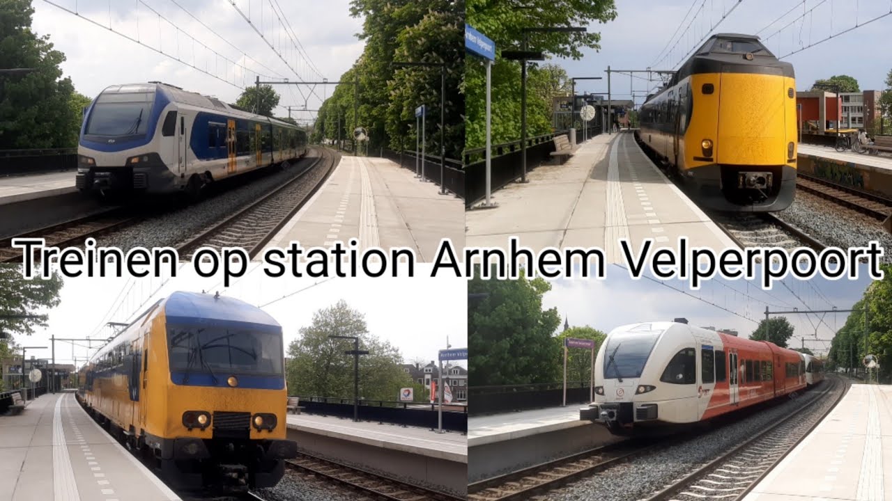 Treinen op station Arnhem Velperpoort (Tyfoon ICM, DDZ als sprinter)