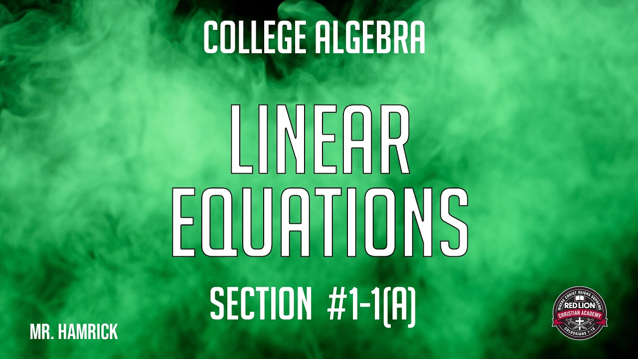 College Algebra Section 1-1(a) 
