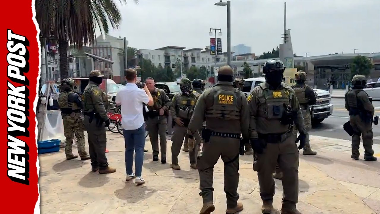 Border Patrol Conducts RAID Outside Newsom Press Conference