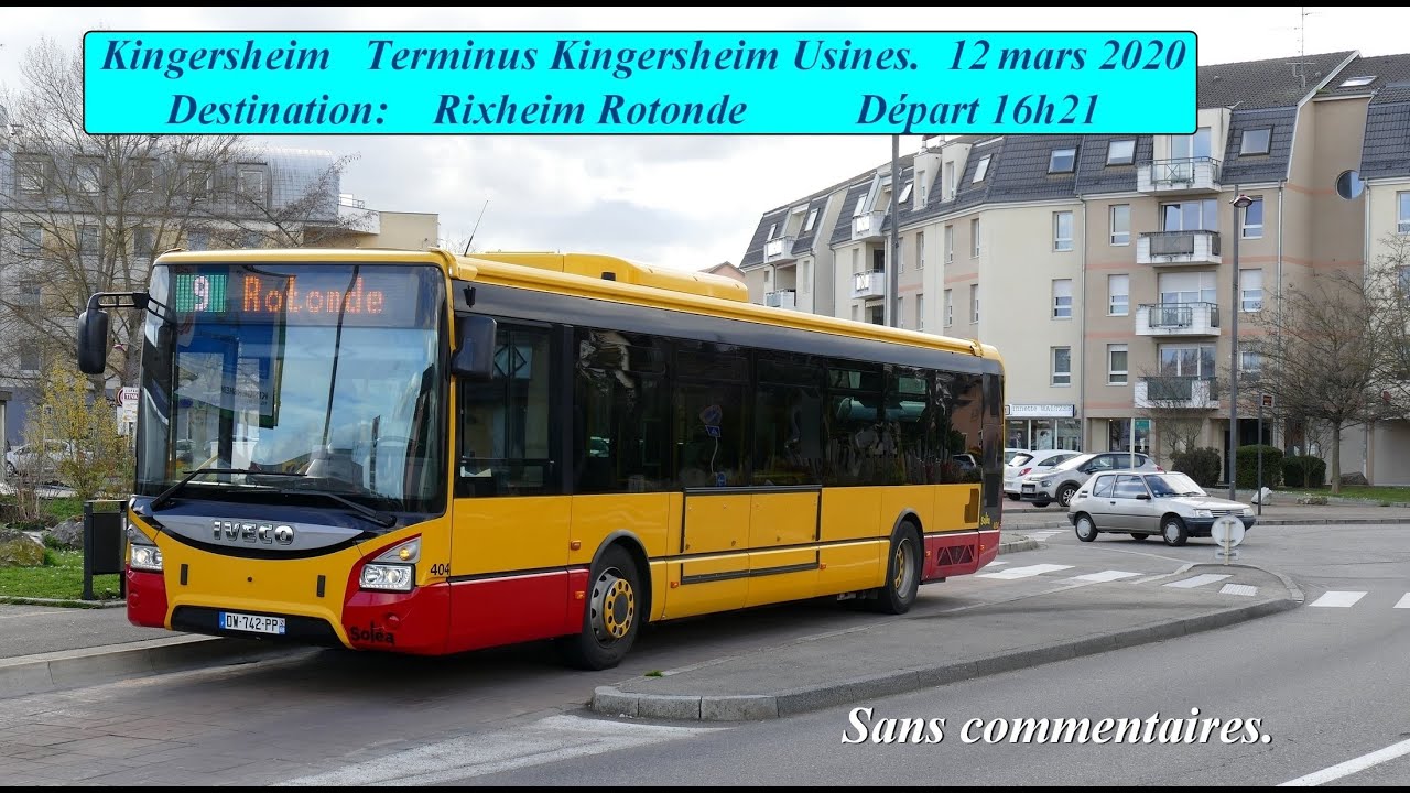 Ligne de bus Soléa n° 9 Kingersheim Usines - Rixheim Rotonde 12-3-2020.