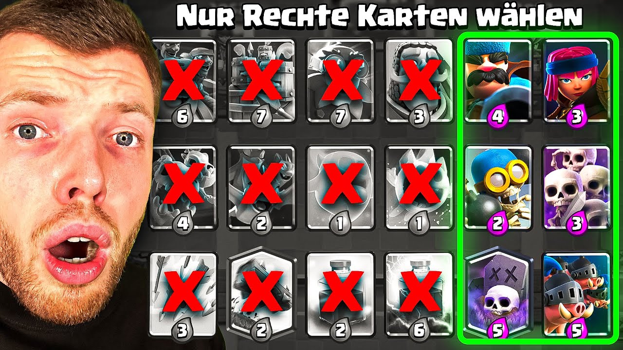 😫❌NUR RECHTE KARTEN WÄHLEN im MEGA AUSWAHL TURNIER... (ich raste aus) | Clash Royale Deutsch