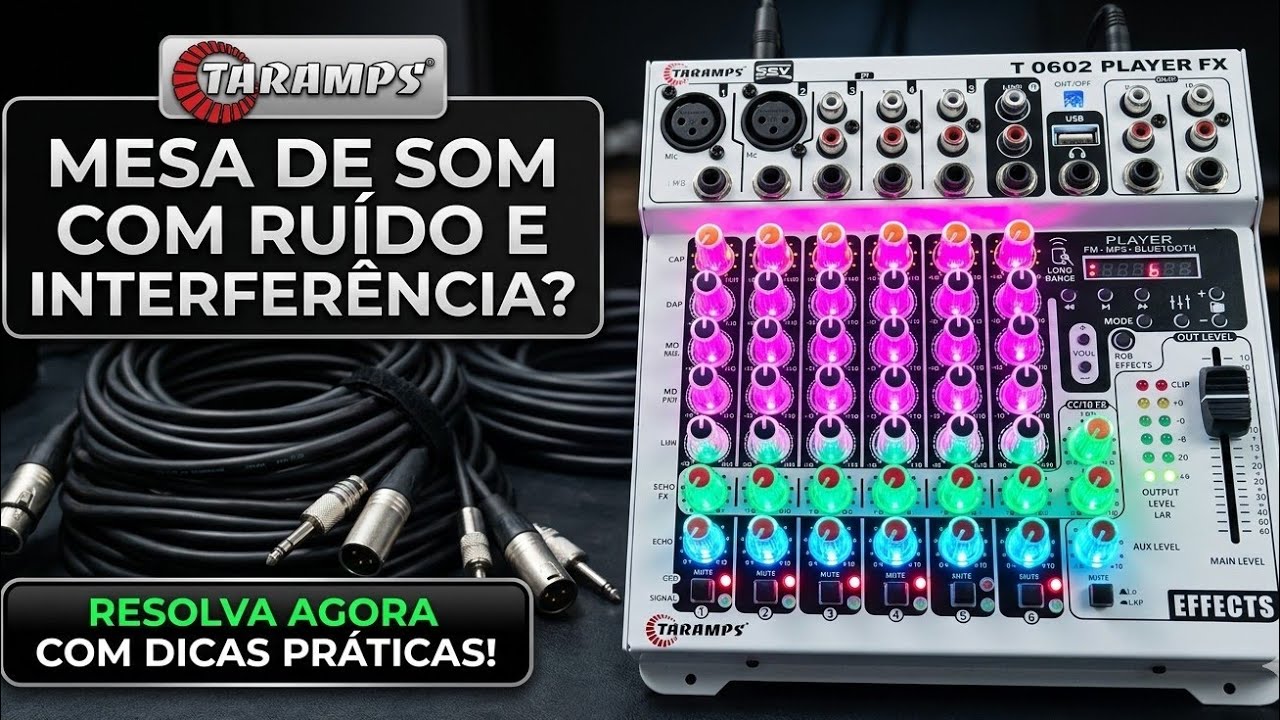 MESA DE SOM COM RUÍDO, CHIADO, MAU CONTATO,  INTERFERÊNCIA - RESOLVA COM ESSAS DICAS TARAMPS T0602