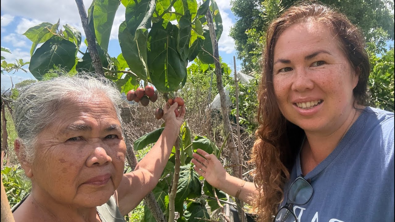 Farm walk with mum.. look at all the fruits she grows
