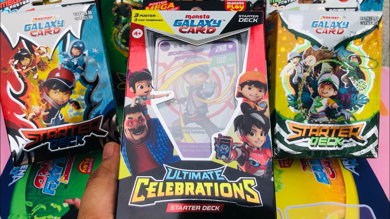 Unboxing Starter Deck Monsta Galaxy card terbaru! Boboiboy Ultimate Celebrations Starter deck V7!