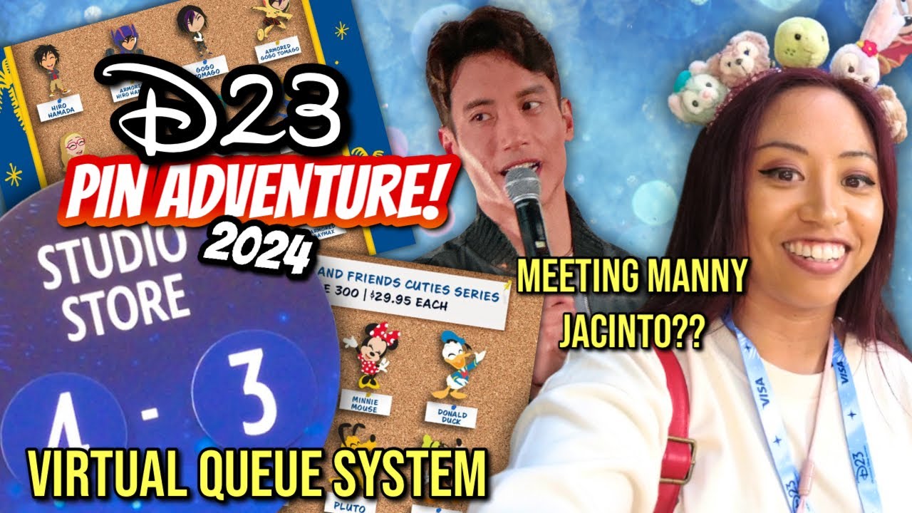 💫🐭Disney D23 Expo Pin Adventure: SATURDAY|More Virtual Queues|DSSH|Meeting Manny Jacinto😵‍💫 #d23