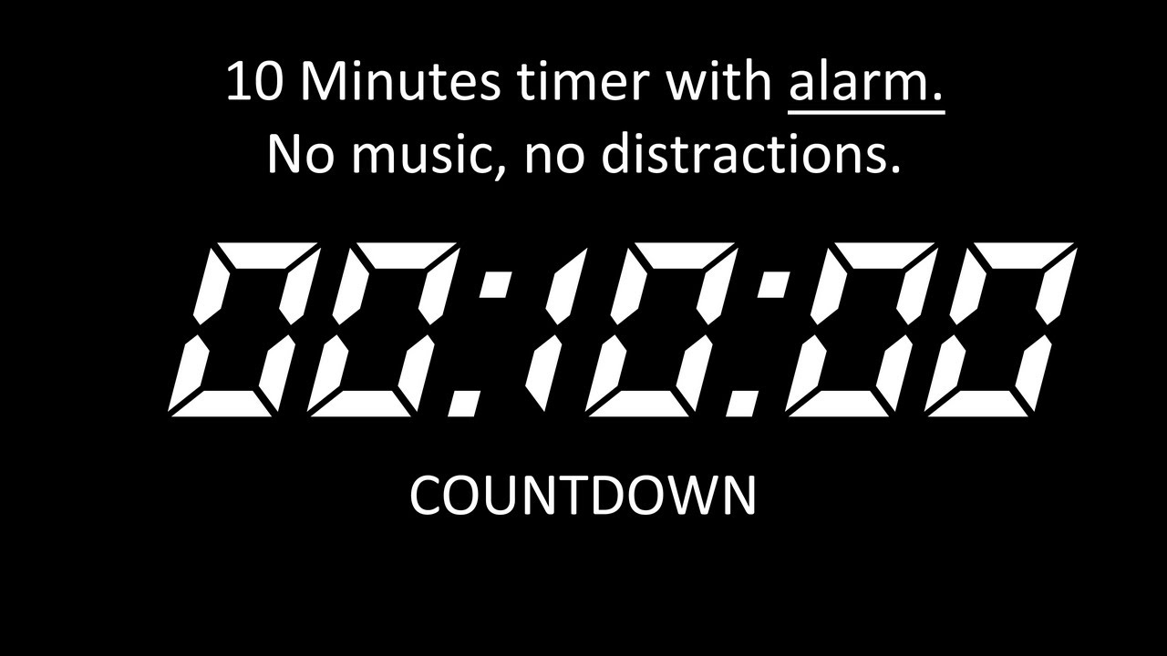10 MINUTES COUNTDOWN | DIGITAL CLASSIC CLOCK | ALARM | OK TIMER