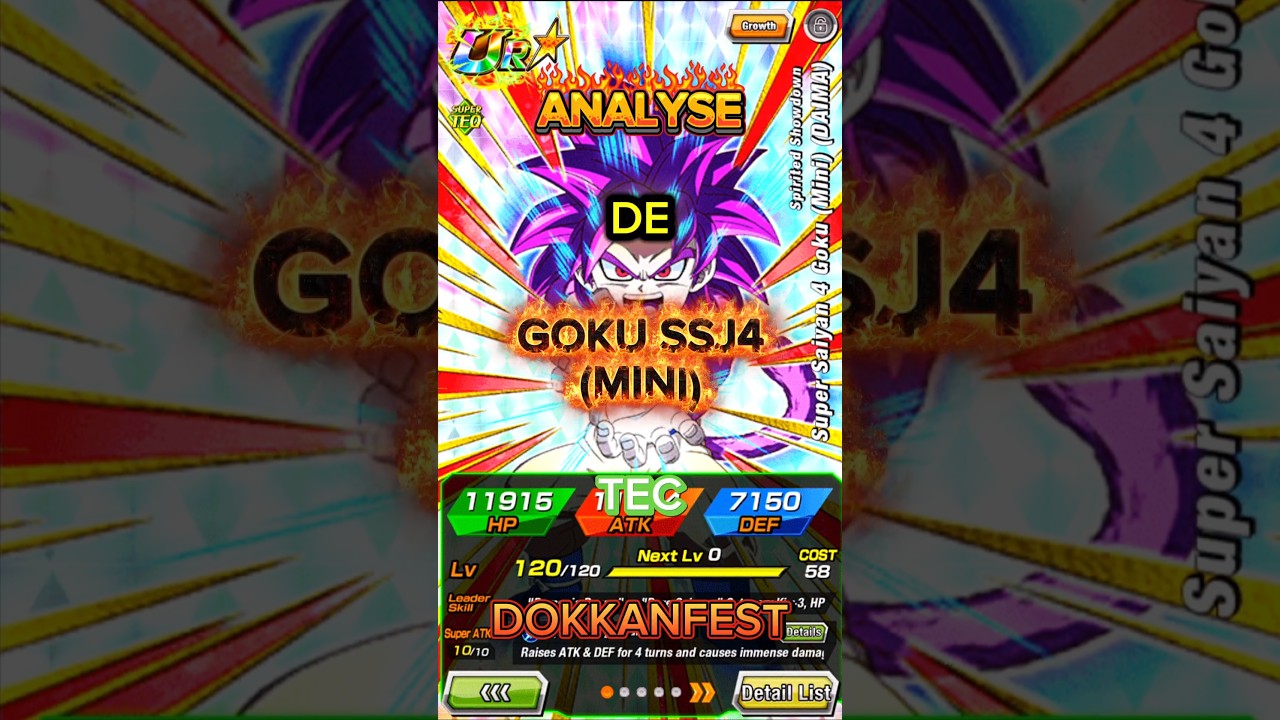 ANALYSE DE GOKU SSJ4 (MINI TEC DOKKANFEST !