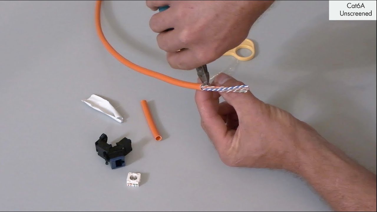 How to terminate a Aginode LANmark-6A uscreened keystone solid connector onto a cable (+ uninstall)