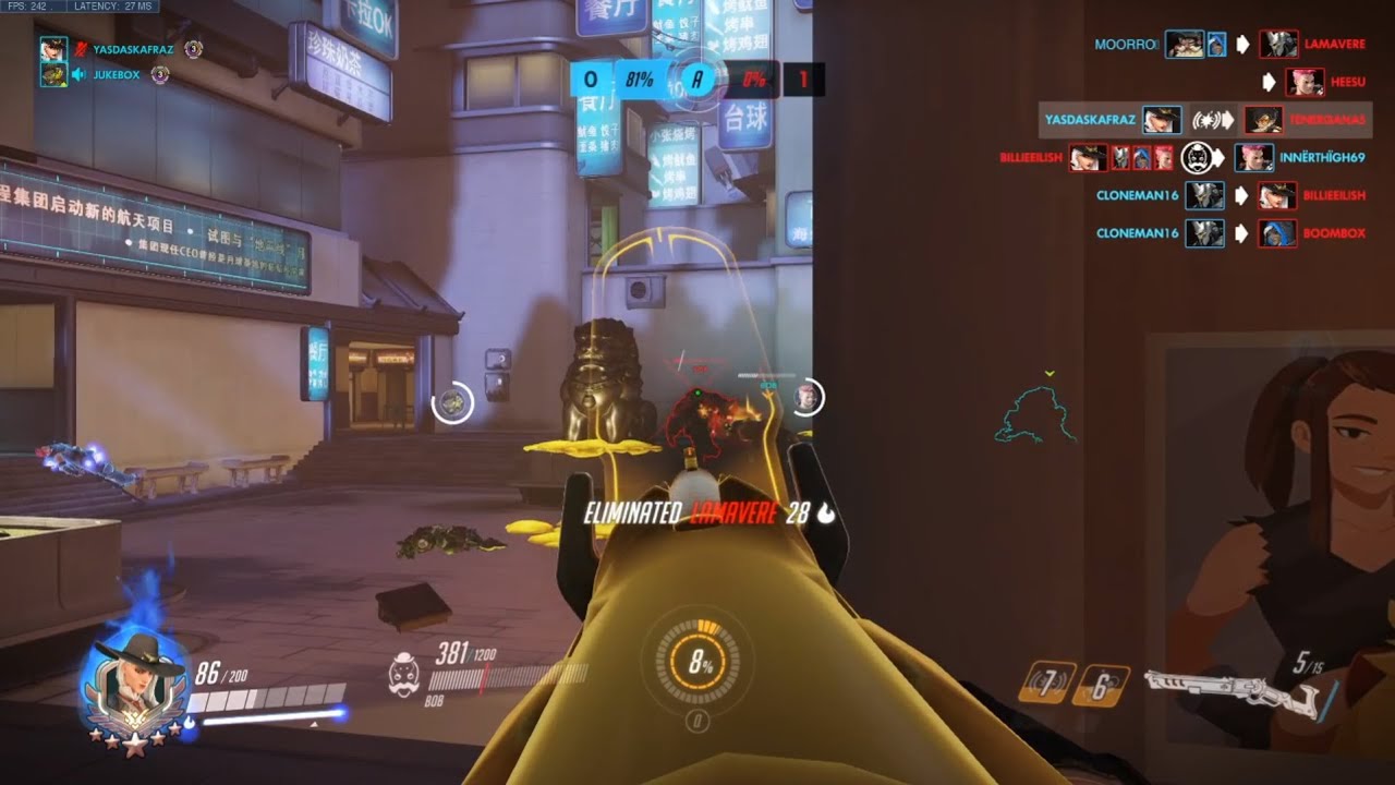 Overwatch Surefour Playing Ashe = Easy Win -Sick Aim-