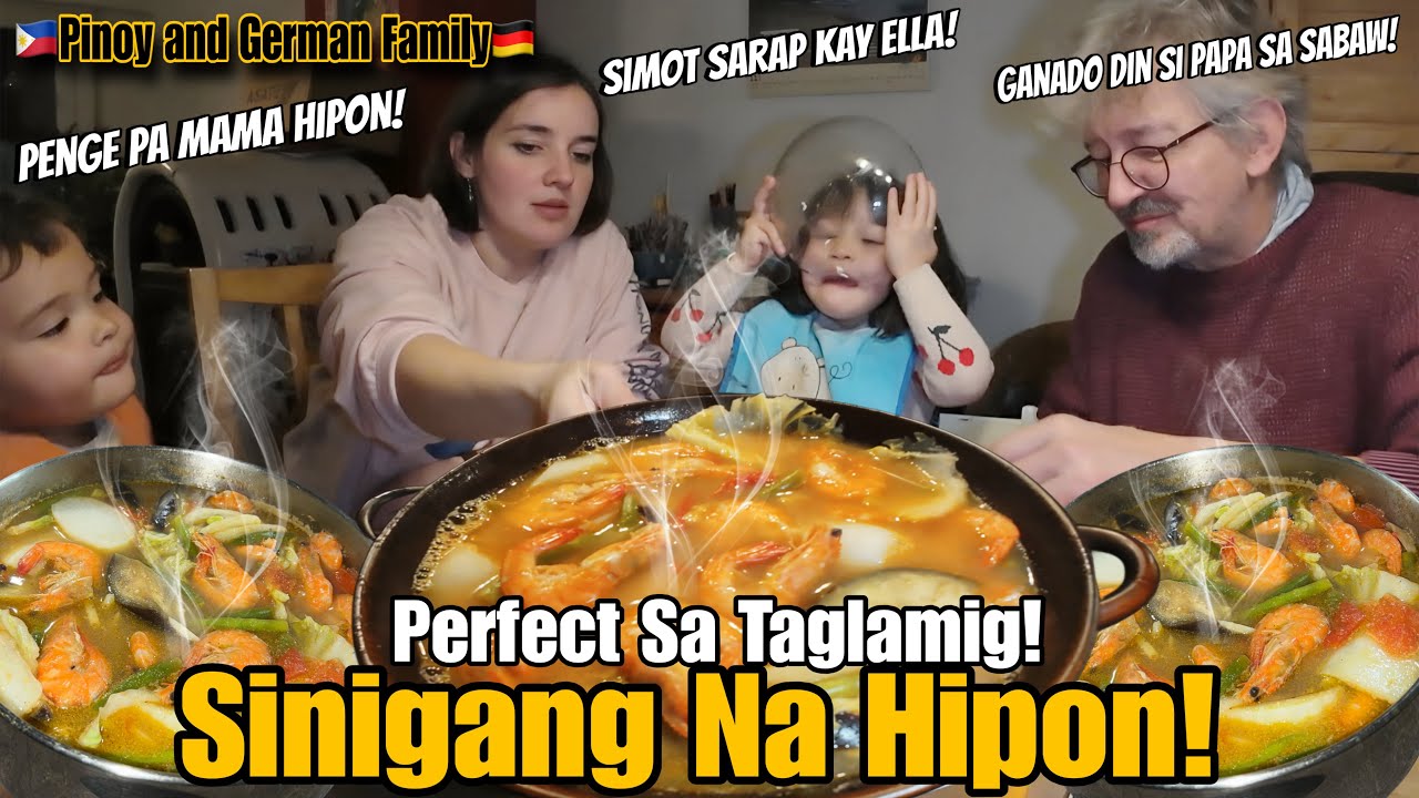 My German family enjoyed Sinigang na Hipon in the first snow of the year|Sarap ng higop nila.