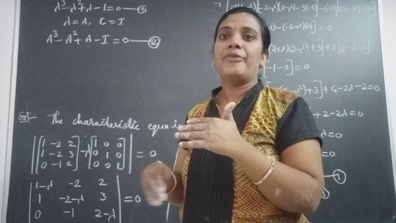 JNTU B.Tech M1 Maths. Caylay Hamilton Theorem and find inverse of a matrix problem.