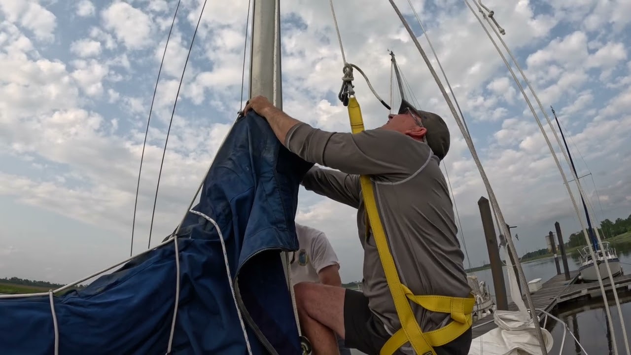 Retrieving the main halyard