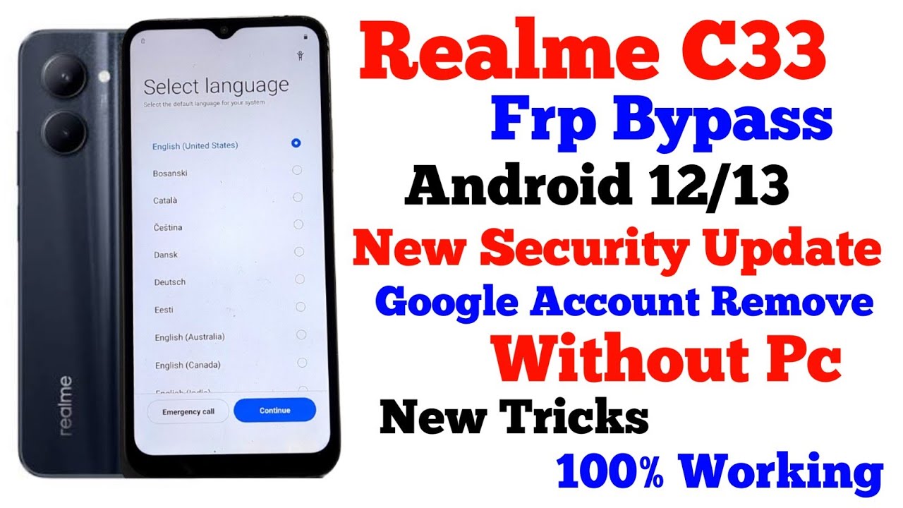 Realme C33 (RMX3627) frp bypass android 13 new method | realme c33 frp bypass youtube update problem