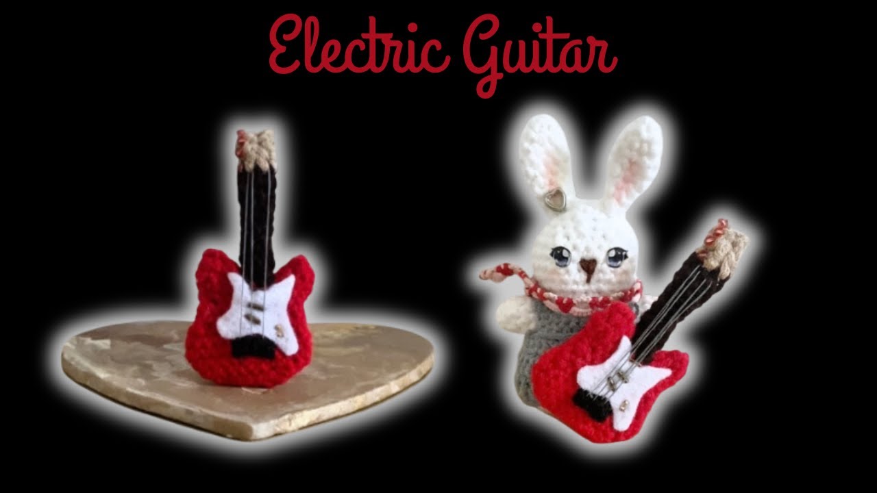 Crochet Electric Guitar | Handmade miniature or Keychain | LovelyJovelle