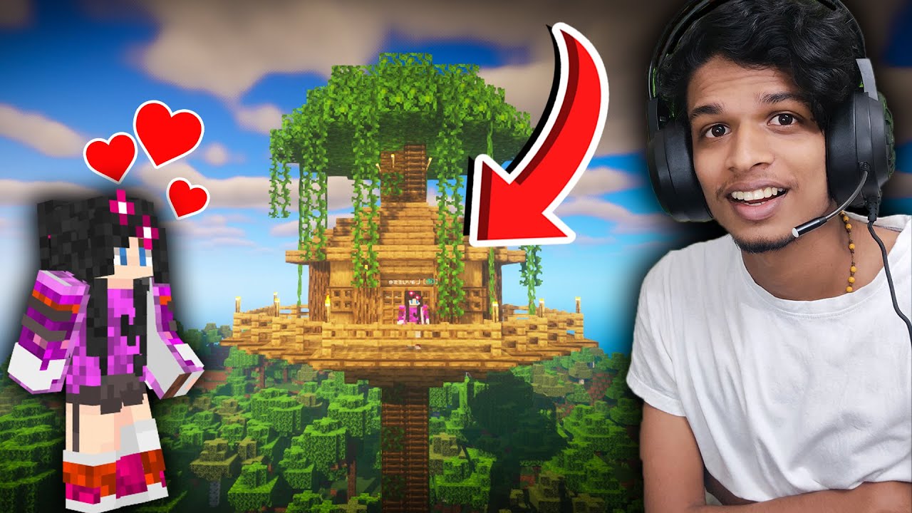MInecraft : I GIFTED TREE HOuse To LAVuSse !!!! Minecraft Survival | Malayalam | Part 1