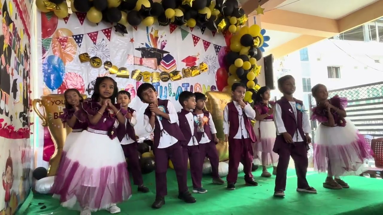 Welcome song performance by Sr. KG kids @ Sri’s Kindergarten School on Graduation ceremony 