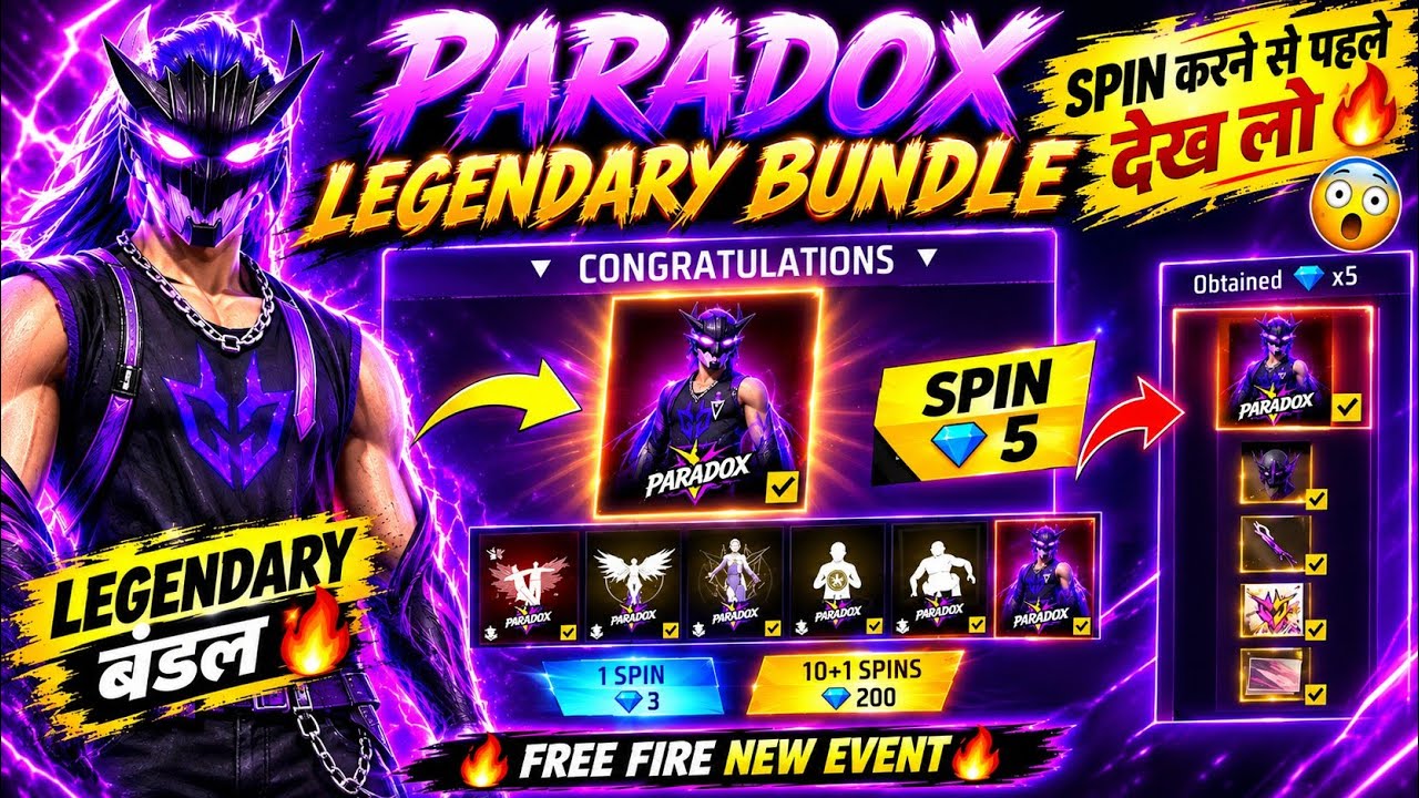 Paradox Evo Bundle Spin Trick 🤯😇 100% Working Trick | free fire new event | ff new event 