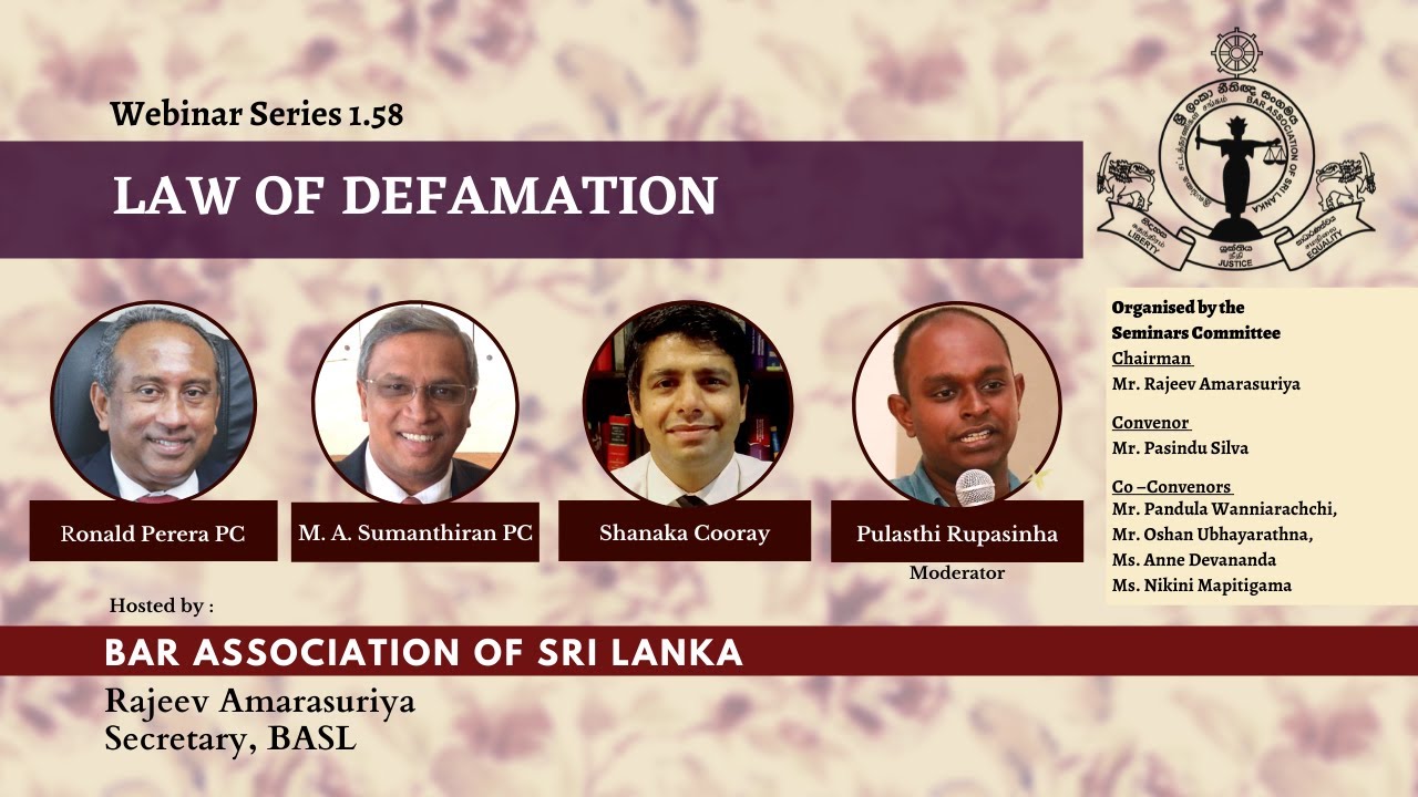 BASL Webinar 1.58 - Law of Defamation