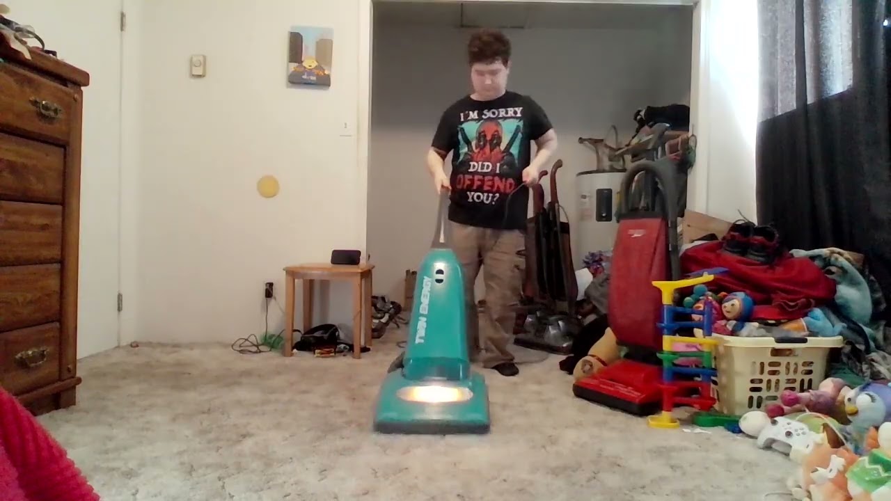 vacuuming the bedroom with 1996 sharp twin energy ec12twt4