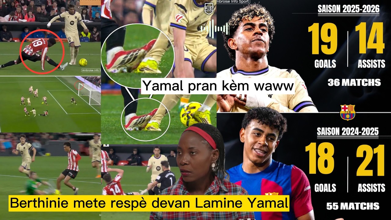 Tande kòman Berthinie ap fè elòj pou Lamine Yamal k ap fè yon pakèt gwo Goals , Balon d' or en cours