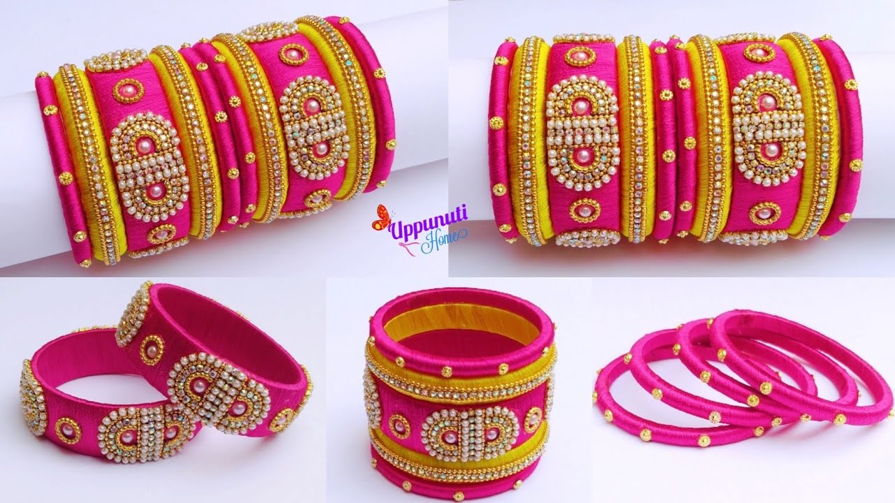 How To Make Beautiful Silk Thread Bangles At Home | DIY | Making Silk Thread Bangles Set
