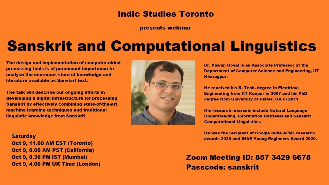 Sanskrit and Computational Linguistics | Dr. Pawan Goyal