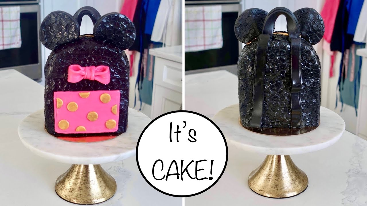How to Make a Sequin Minnie Mouse Backpack Cake | Back to School Cake Tutorial + Pricing Guide in 4K