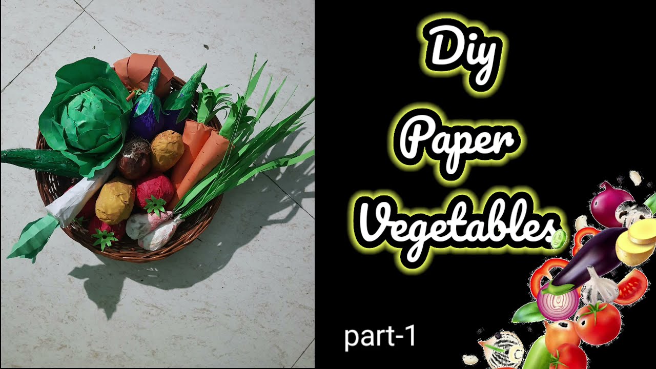 How To Make Paper Vegetables For Playing|3d Papaer Vegetables|Handmade Vegetables Set  #papercraft
