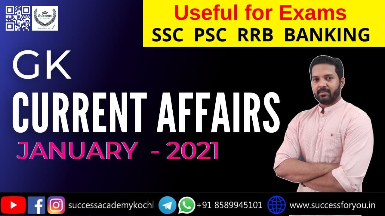Current Affairs January 2021 | Malayalam | Important Current Affairs | Monthly Current Affairs