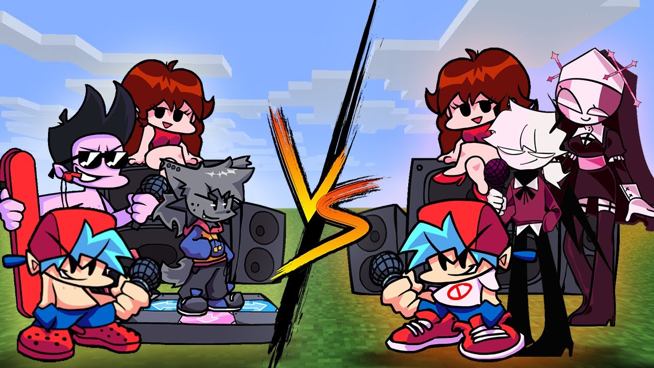 Friday Night Funkin / Team Boyfriend VS. Team Beach Brother (New Update)! | Minecraft